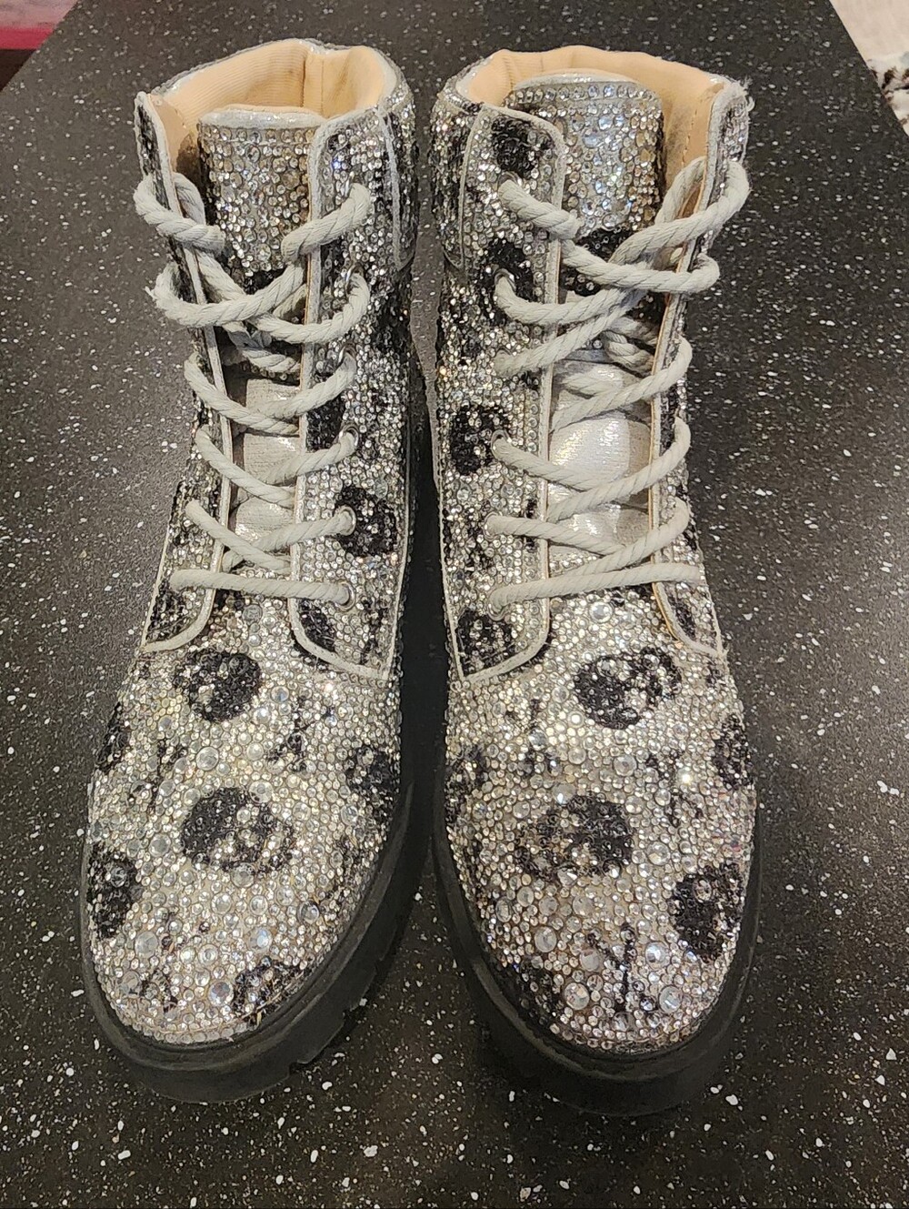 Betsey Johnson Skull Sparkle Boots